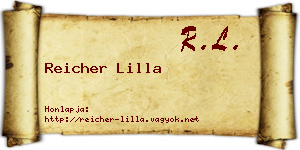 Reicher Lilla névjegykártya